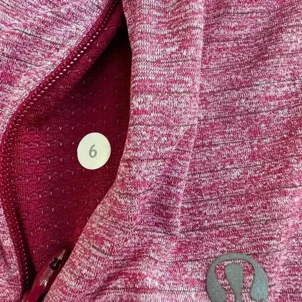 Lululemon Run For Gold 1/2 Zip Heathered Bumble Berry / Bumble Berry Size 6 - Picture 5 of 7